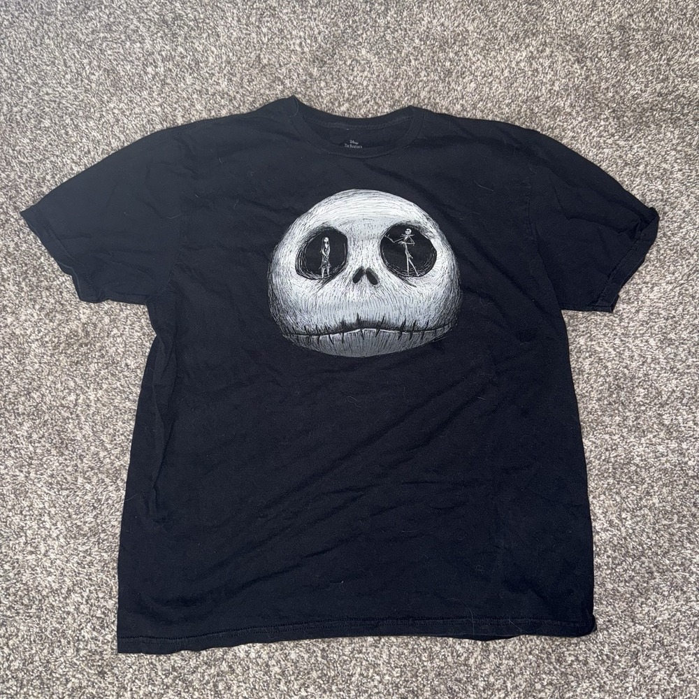 Disney's Tim Burton's The Night Before‎ Christmas T-Shirt Mens L Black Graphic